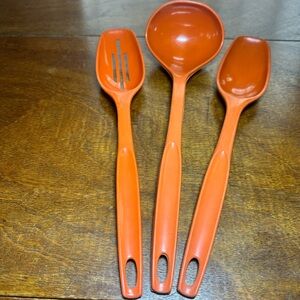 Vintage Foley Orange Nylon Kitchen Utensils – Mid Century Modern (Set of 3)